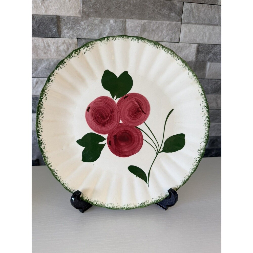 Vintage Blue Ridge Southern Potteries Crab Apple Hand Painted 10” Plate Ruffled